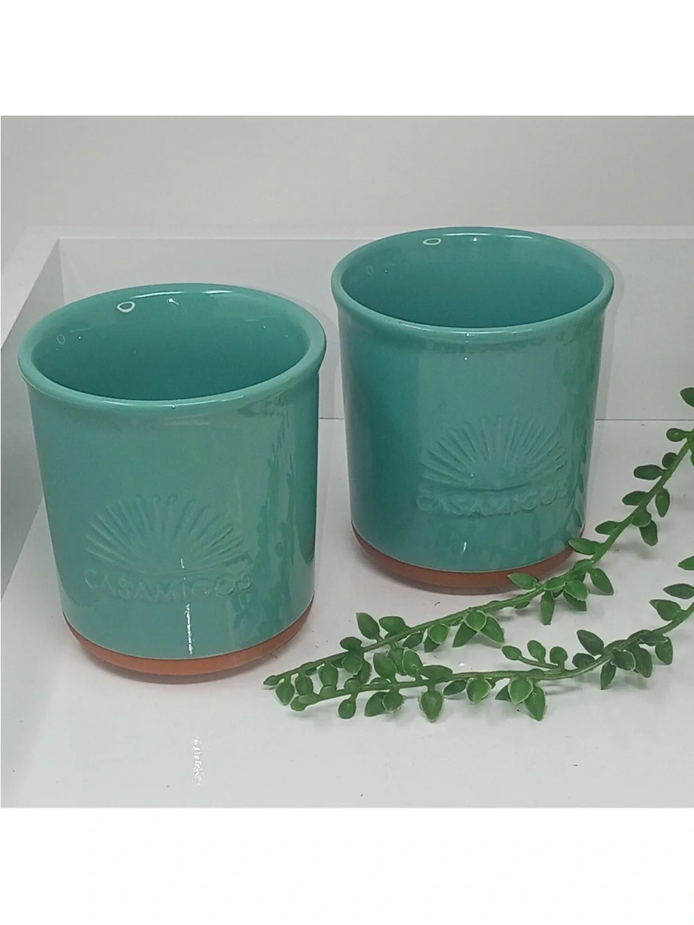 New Casamigos Tequila Limited Edition Teal Ceramic Tumblers Set Of 2
